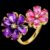 925 Sterling Silver Double Flower Ring