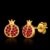 925 Sterling Silver Gold Plated Pomegranate Ruby Stud Earrings