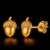 925 Sterling Silver Gold Plated Acorn Nut Stud Earrings