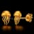 925 Sterling Silver Gold-Plated Jellyfish Stud Earrings