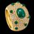 925 Sterling Silver Malachite Statement Ring