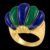 925 Sterling Silver Lapis Lazuli & Malachite Shell Ring