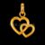 925 Sterling Silver Interlocking Double Heart Pendant
