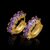 925 Sterling Silver Amethyst Hoop Earrings