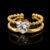 925 Sterling Silver Gold heart Ring