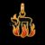 Hebrew Chai on Fire 925 Sterling Silver Pendant