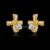 925 sterling silver Gold Bow Stud Earrings