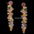 925 Sterling Silver Multi Gemstone Dangle Earrings