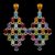 925 Sterling Silver Multi Gemstone Cross Dangle Earrings