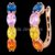 925 Sterling Silver Rainbow Gemstone Hoop Earrings