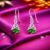 925 Sterling Silver Heart Emerald Celtic Knot Drop Earrings