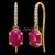 925 Sterling Silver Ruby Drop Earrings