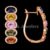 925 Sterling Silver Rainbow Halo Hoop Earrings