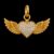 925 Sterling Silver Iced-Out Angel Wing Heart Pendant