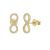 Diamond Stud Earrings, Pave Diamond Earrings, Diamond Infinity Stud Earrings, 14k Yellow Gold Stud Earrings, Gold Diamond Earrings