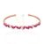 925 Sterling Silver Rose Gold Plated Ruby CZ Open Cuff Bangle | Marquise Stone Bracelet | Elegant Statement Jewelry for Women