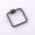 925 Sterling Silver Square Screw Lock Carabiner Clasp with Black Pave Diamond | Geometric Jewelry Connector