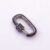 925 Sterling Silver Oval Screw Lock Carabiner Clasp with Black & White Pave Diamond | Luxury Jewelry Connector