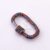 925 Sterling Silver Brown Enamel Oval Carabiner Clasp with Black Pave Diamond | Designer Jewelry Connector