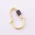 925 Sterling Silver Gold Plated Hamsa Hand Carabiner Clasp with Black Pave Diamond | Spiritual Jewelry Connector