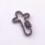 925 Sterling Silver Abstract Shape Carabiner Clasp with Black Pave Diamond | Designer Jewelry Connector
