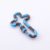925 Sterling Silver Turquoise Enamel Abstract Carabiner Clasp with Black Pave Diamond | Designer Jewelry Connector