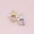 1 Pcs 925 Sterling Silver Pave Diamond Teardrop Charm Holder Lock with Ring | Gold & Silver Designer Connector
