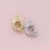 1 Pcs 925 Sterling Silver Pave Diamond Round Charm Holder Lock with Ring | Gold & Silver Designer Connector