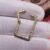925 Sterling Silver Gold Plated Rectangle Pave Diamond Charm Holder Lock | Designer Connector Clasp