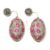 925 Sterling Silver Ruby & Diamond Oval Drop Earrings