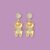 925 Sterling Silver Gold Plated Teddy Bear Diamond Drop Earrings
