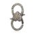 925 Sterling Silver Black Rhodium Pave Diamond Heart Push Lock Clasp Connector