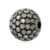 925 Sterling Silver Pave Diamond Ball Bead Jewelry