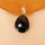 Black Onyx Teardrop Pendant in 925 Sterling Silver