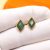22k Gold Malachite Stud Earrings, 18k Gold Stud Earrings, Malachite Stud Earrings,Handmade Malachite Gold Stud Earring, Gold Earring Jewelry