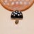 925 Sterling Silver Black Enamel & Tiger’s Eye Mushroom Pendant