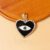 925 Sterling Silver Black Enamel Heart Evil Eye Pendant