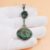 925 Sterling Silver Carved Green Stone Statement Dangle Pendant