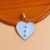 Light Blue Enamel Heart Pendant in 14K Gold Plated Silver