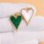 One Pcs 925 Sterling Silver Malachite and Mother of Pearl Elongated Heart Charm