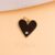 925 Sterling Silver Black Enamel Heart Charm Pendant with  Accent