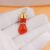 925 Sterling Silver Carnelian Mano Figa Charm Pendant with Turquoise