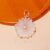 925 Sterling Silver Frosted Rose Quartz Flower Pendant