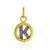 0.04ct Diamond 14kt Yellow Gold .925 Sterling Silver Initial “K” Pendant Jewelry