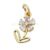 925 Sterling Silver Floral Charm Pendant with Diamond Accent