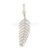 925 Sterling Silver Leaf Pendant with Diamond Detailing