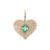 925 Sterling Silver Heart Pendant with Green Emerald & Natural Diamonds | Gold Plated Designer Jewelry