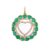 925 Sterling Silver Double Heart Pendant with Green Emerald & Natural Diamonds | Gold Plated Designer Jewelry