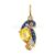 925 Sterling Silver Bird Pendant with Yellow Gemstone & Diamonds | Gold Plated Parrot Charm
