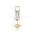 925 Sterling Silver Emerald Cut Crystal Pendant with Natural Diamond Star | Gold Plated Dangle Charm